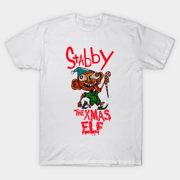 Stabby the Xmas Elf T-Shirt by BigCandy540